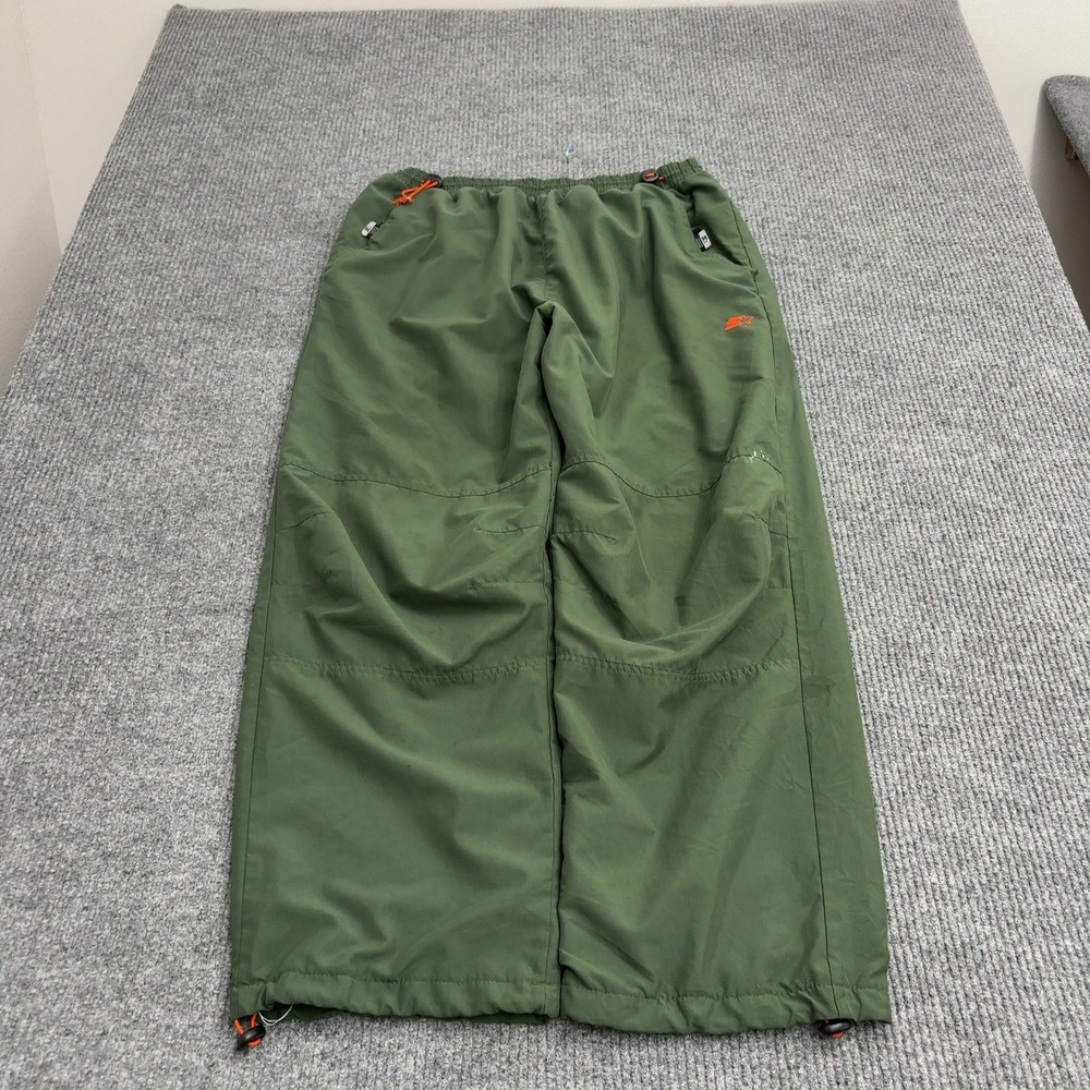 Starter Pants Mens L Olive Polyester Mesh Lined Drawstring Athletic Activewear